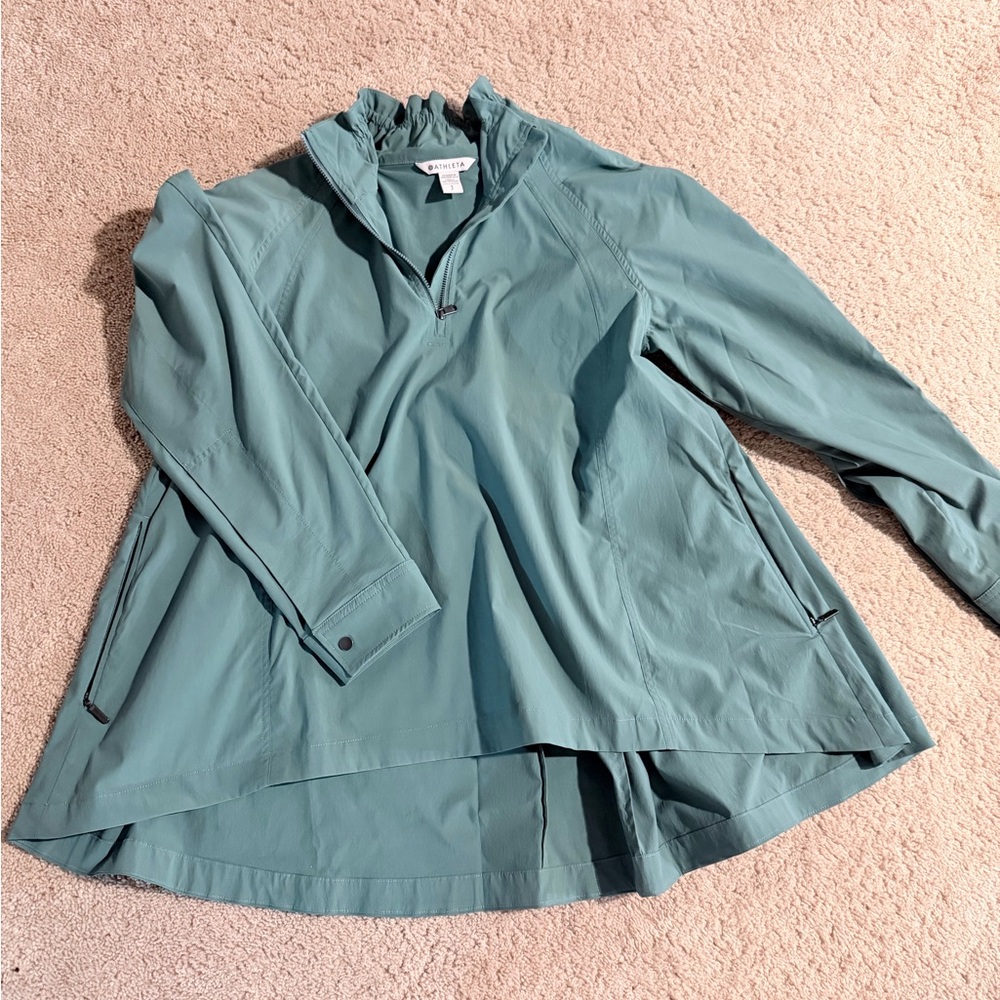 Athleta Teal Quarter-Zip Pullover
